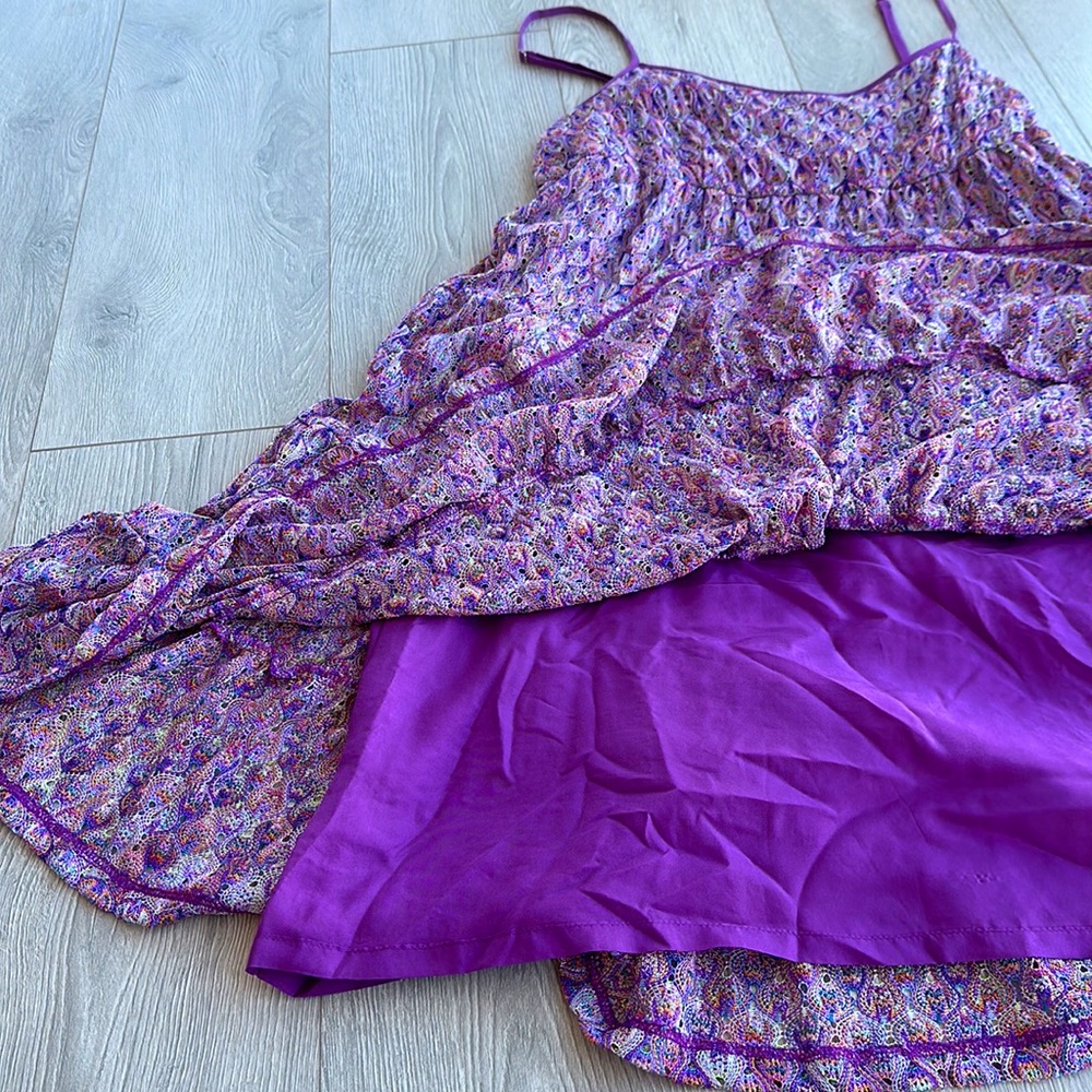 Purple Floral Women's Dress - Picture 4 of 4